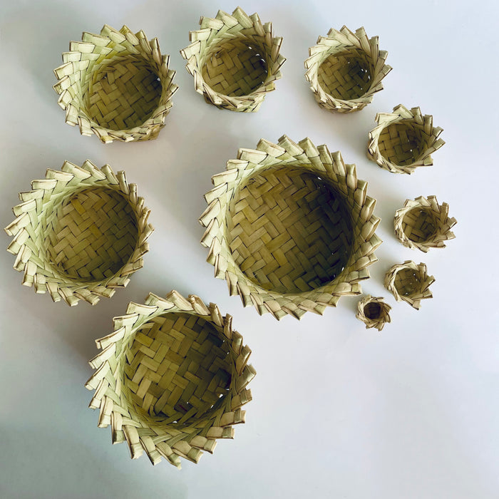 Palm Fiber Nested Baskets - Set of 10