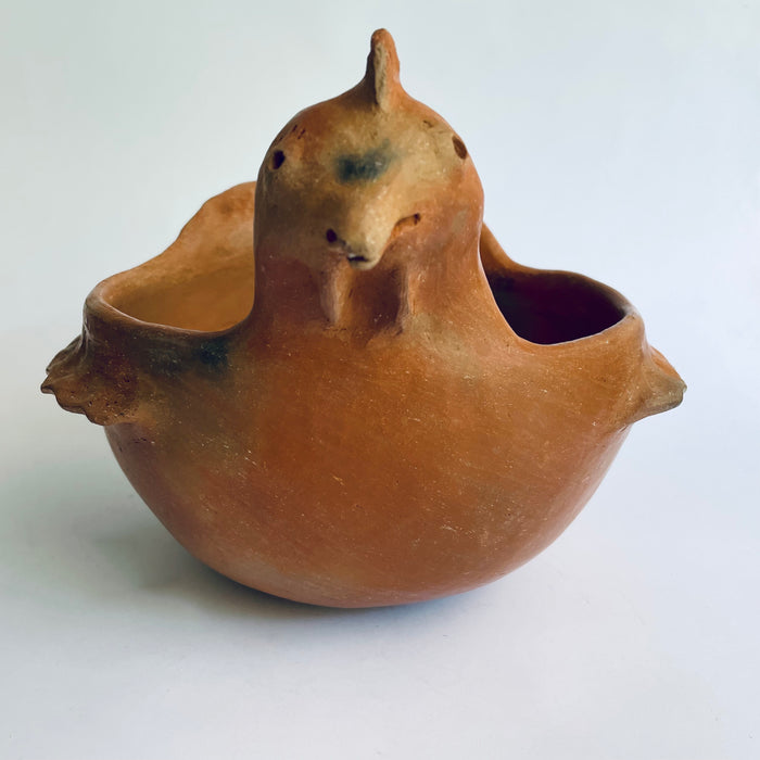Red Clay Hen Shaped Bowl