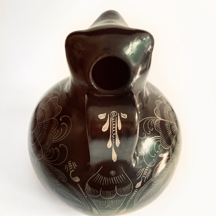 Burnished Clay Jaguar Pitcher - Brown