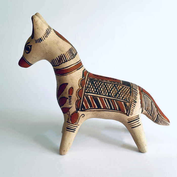 White Handpainted Clay Coin Bank - Dog