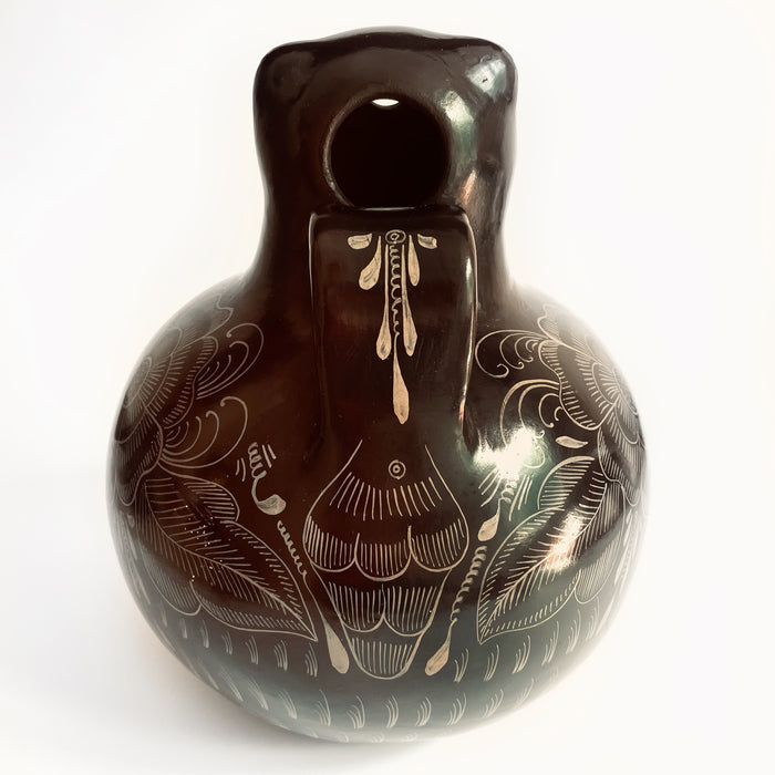 Burnished Clay Jaguar Pitcher - Brown