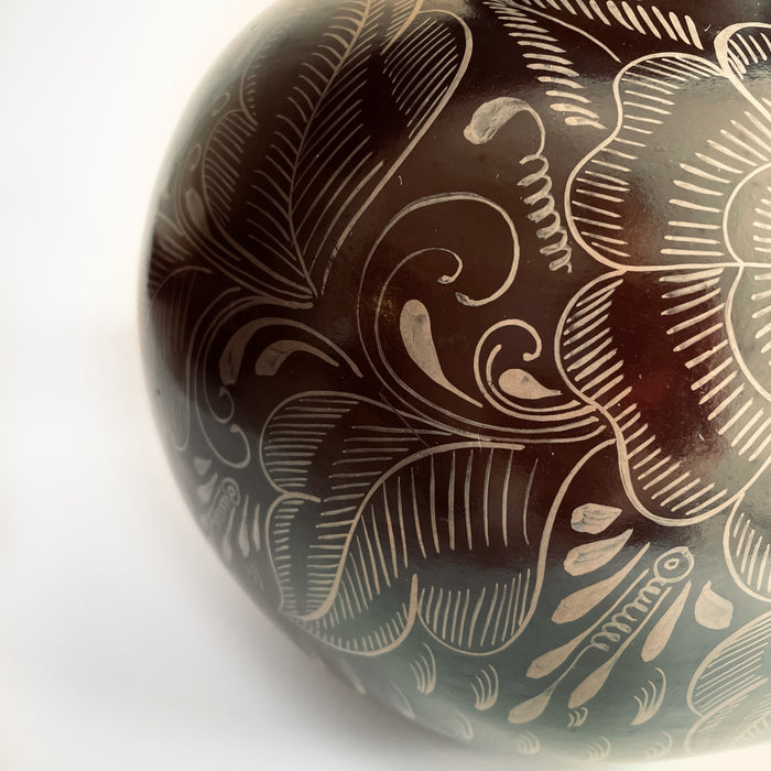 Burnished Clay Jaguar Pitcher - Brown