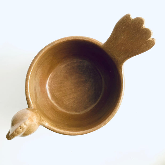 Burnished Clay Hen Salsa Bowl - Tan