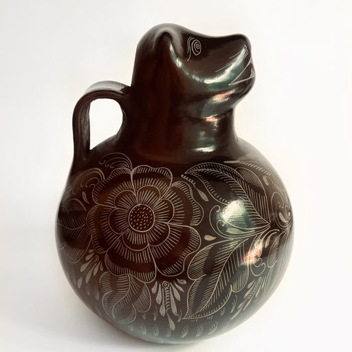Burnished Clay Jaguar Pitcher - Brown