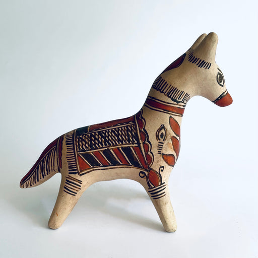 White Handpainted Clay Coin Bank - Dog