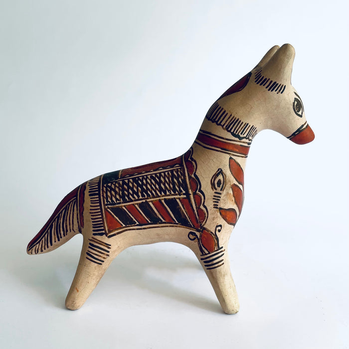 White Handpainted Clay Coin Bank - Dog