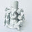 White Glazed Clay Candleholder Set - Short