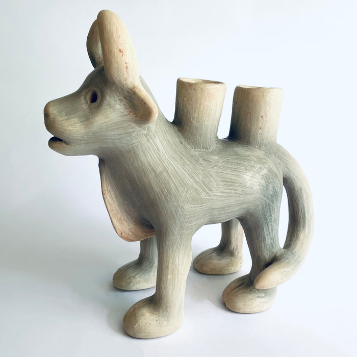 White Clay Candleholder - Bull