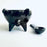 Burnished Clay Piglet Salsa Bowl - Black