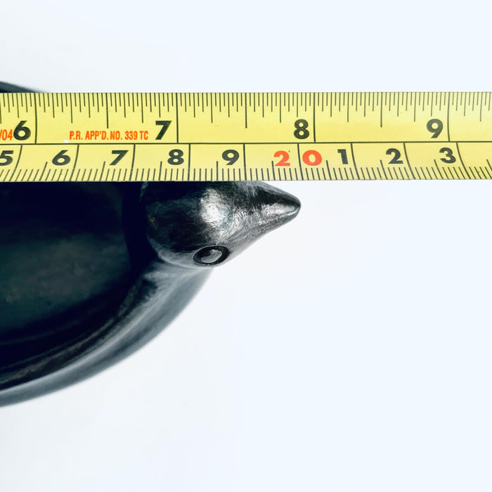 Burnished Clay Salsa Bowl with 2 Bird Heads - Black
