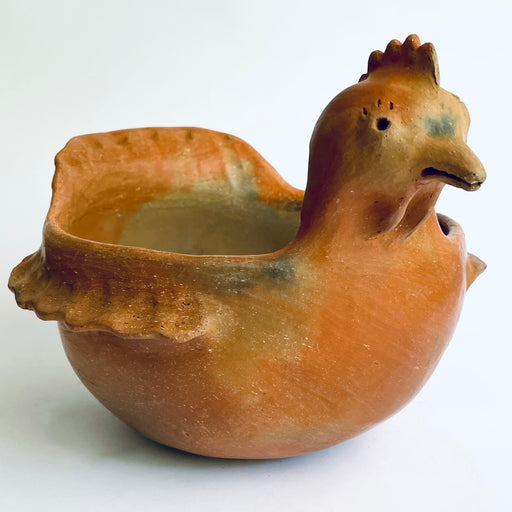 Red Clay Hen Shaped Bowl