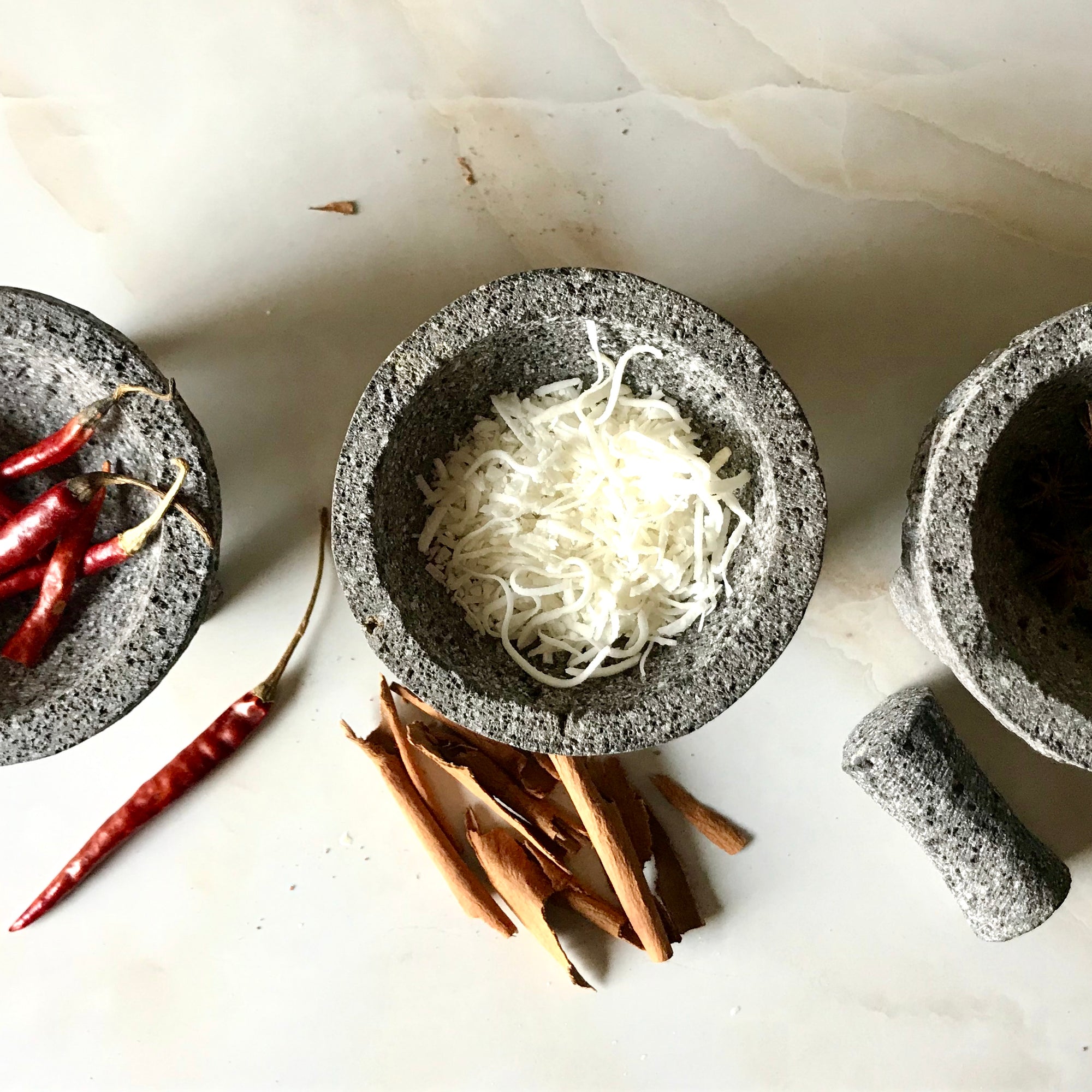 Mexico 1492 - Tradional Mexican Molcajetes with Chili, Coconut and Star Anise 