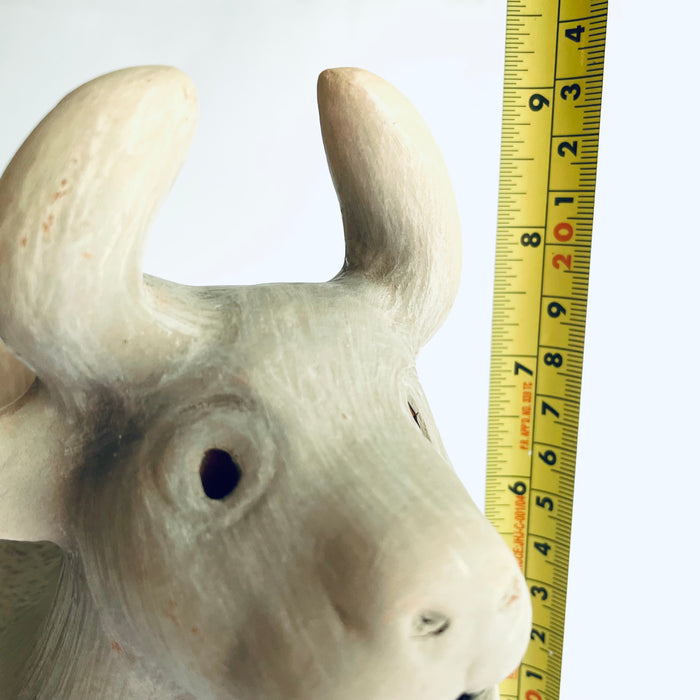 White Clay Candleholder - Bull