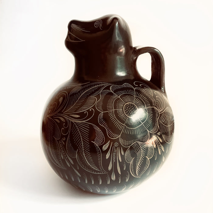 Burnished Clay Jaguar Pitcher - Brown