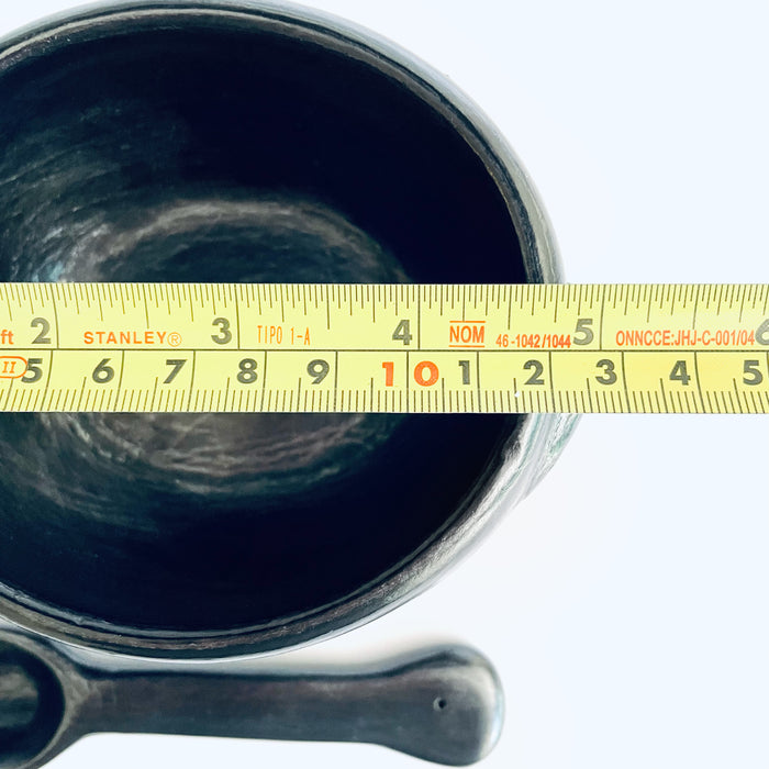 Burnished Clay Piglet Salsa Bowl - Black