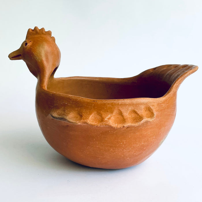 Red Clay Hen Shaped Bowl