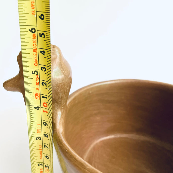 Burnished Clay Hen Salsa Bowl - Tan