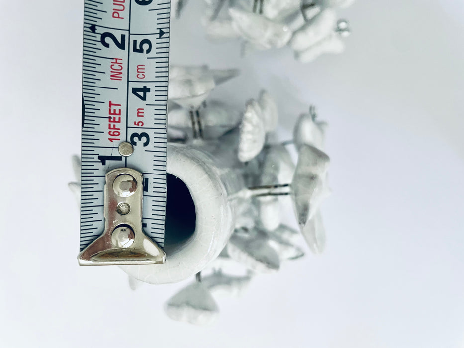 White Glazed Clay Candleholder Set - Short