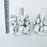 White Glazed Clay Candleholder Set - Short
