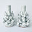 White Glazed Clay Candleholder Set - Tall