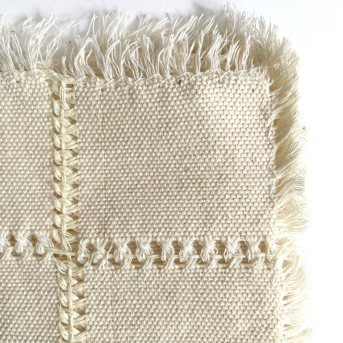 Pedal Loom Handwoven Cotton Napkins - Creamy White - Set of 4