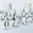 White Glazed Clay Candleholder Set - Short
