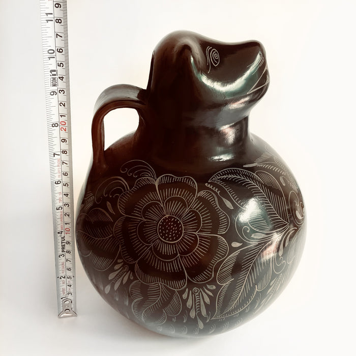 Burnished Clay Jaguar Pitcher - Brown