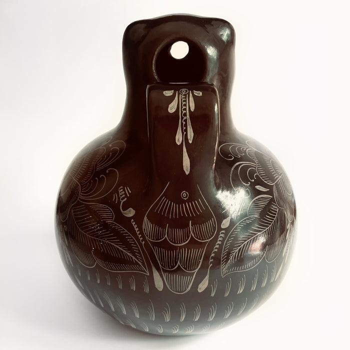 Burnished Clay Jaguar Pitcher - Brown
