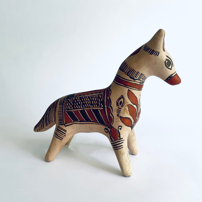White Handpainted Clay Coin Bank - Dog