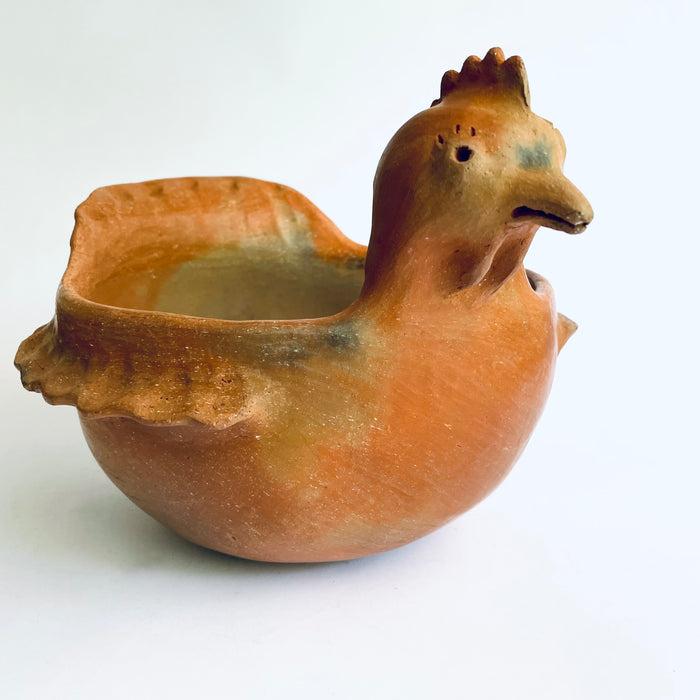 Red Clay Hen Shaped Bowl