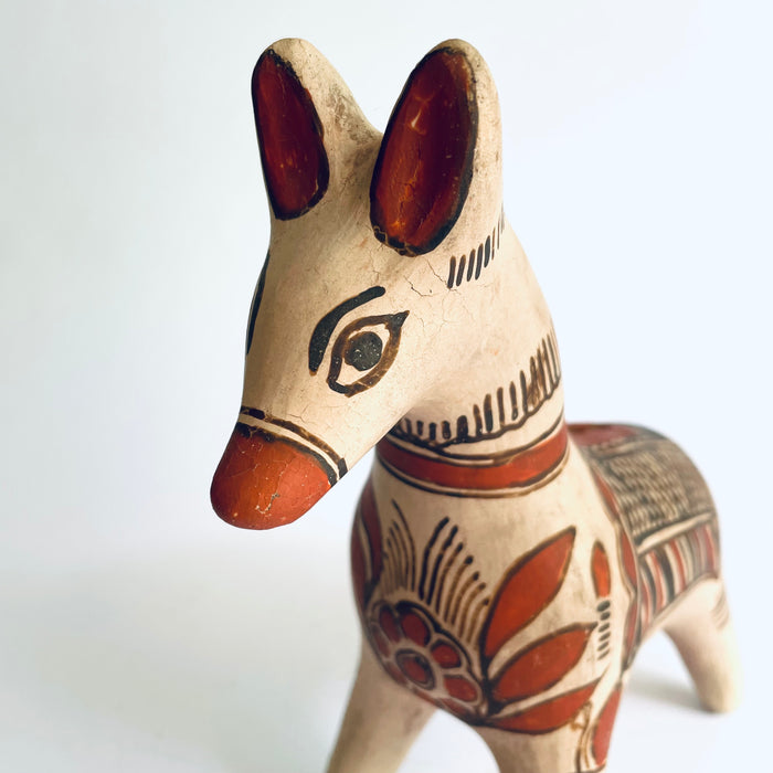 White Handpainted Clay Coin Bank - Dog