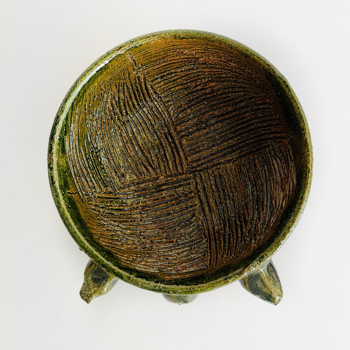 Mini Green Glazed Clay Mortar & Salsa Bowl - Piglet