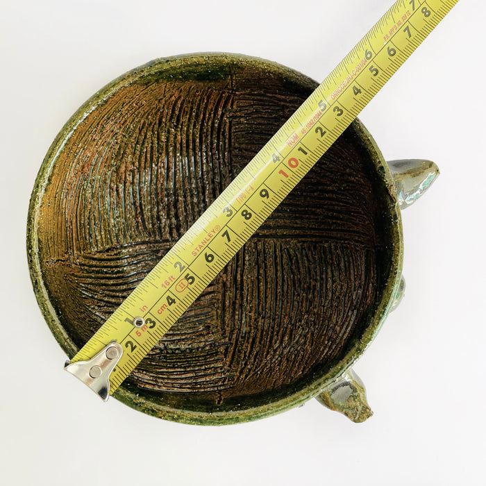 Mini Green Glazed Clay Mortar & Salsa Bowl - Piglet