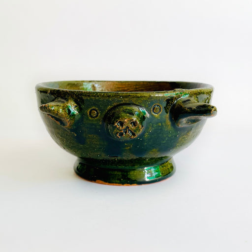 Mini Green Glazed Clay Mortar & Salsa Bowl - Piglet