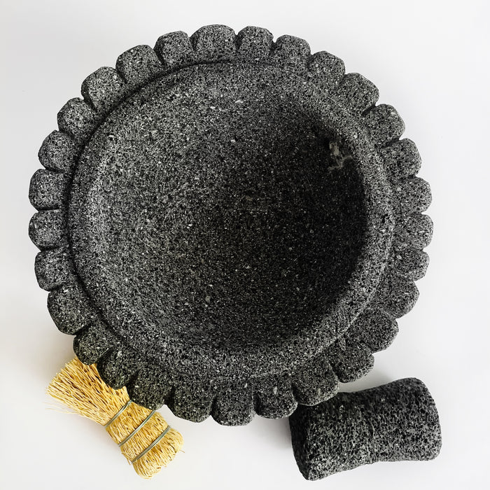 Volcanic Rock Mortar & Pestle - Molcajete - Saguaro Cactus - 10"