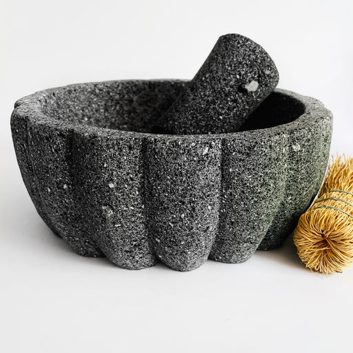 Volcanic Rock Mortar & Pestle - Molcajete - San Pedro Cactus - 10"