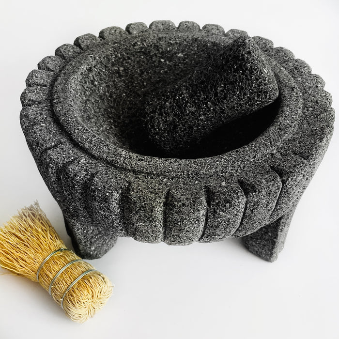 Volcanic Rock Mortar & Pestle - Molcajete - Saguaro Cactus - 10"