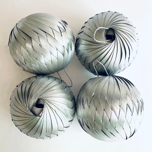 Palm Fiber Ornamental Sphere - Silver