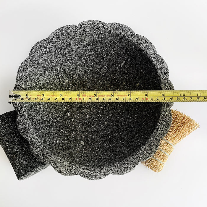 Volcanic Rock Mortar & Pestle - Molcajete - San Pedro Cactus - 10"
