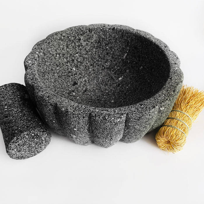Volcanic Rock Mortar & Pestle - Molcajete - San Pedro Cactus - 10"