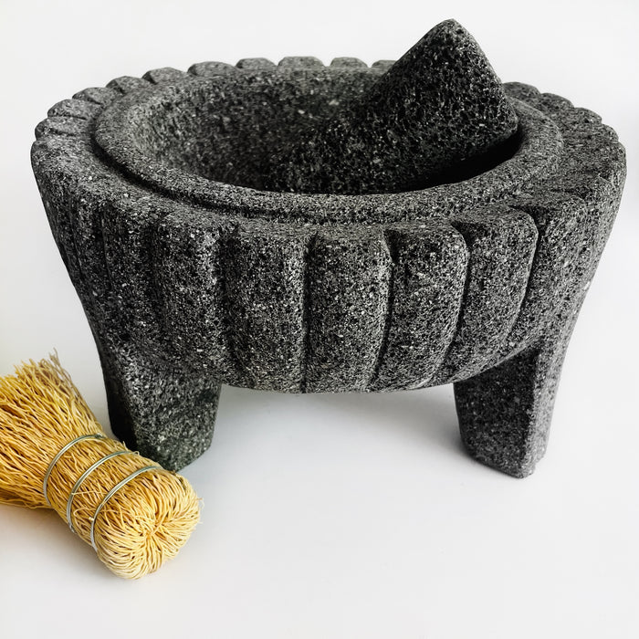 Volcanic Rock Mortar & Pestle - Molcajete - Saguaro Cactus - 10"