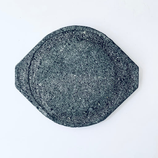 Volcanic Rock Serving / Cutting Board - Round with 2 Handles - Medium