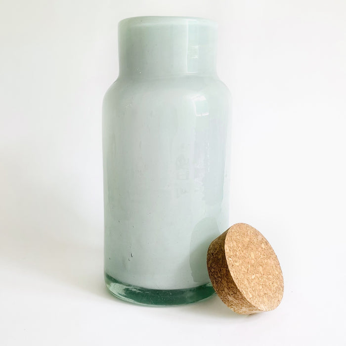 Blown Glass Jar with Cork Top