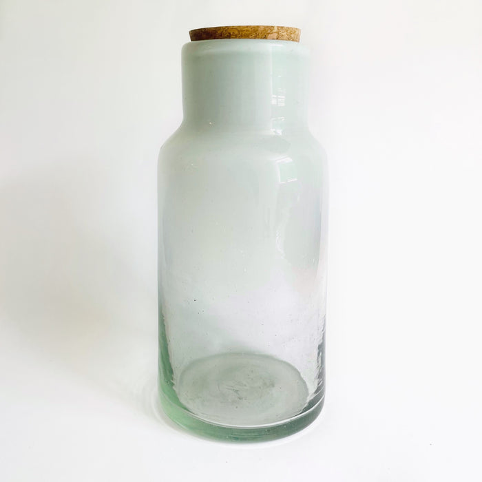 Blown Glass Jar with Cork Top