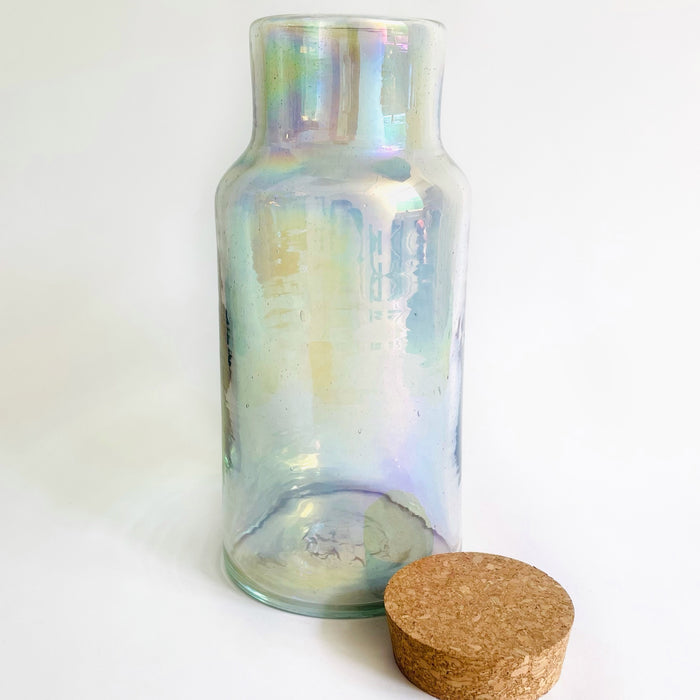 Blown Glass Jar with Cork Top