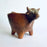 Burnished Clay Bull Salsa Bowl - Brown with Smoke Stains