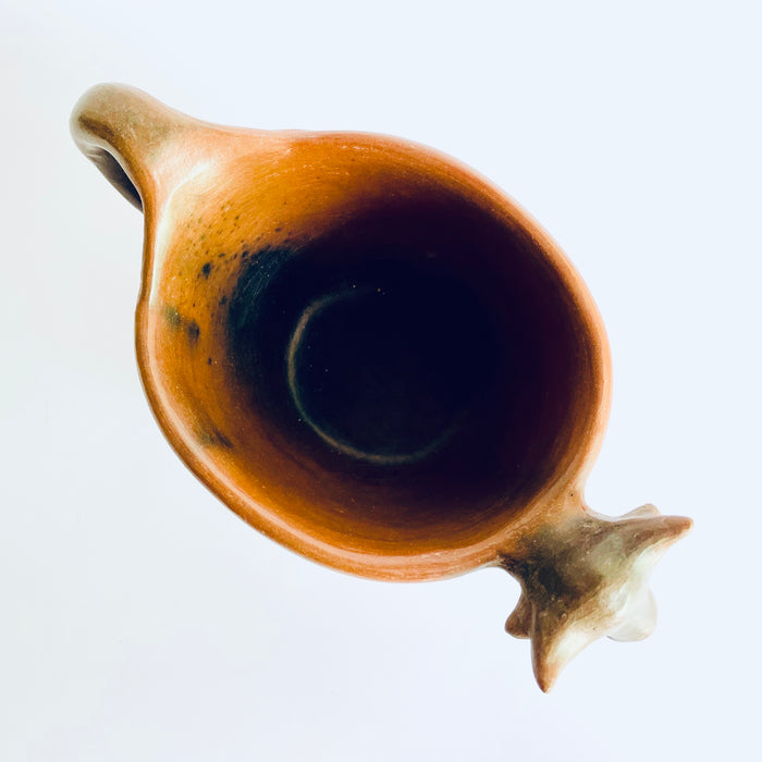 Burnished Clay Bull Salsa Bowl - Brown with Smoke Stains