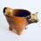 Burnished Clay Bull Salsa Bowl - Brown with Smoke Stains
