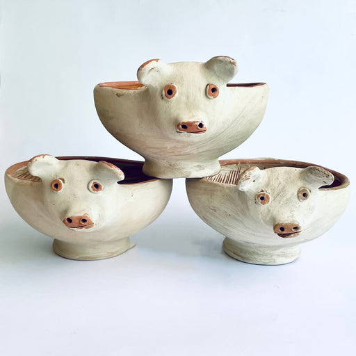 White Piglet Mortar Bowl