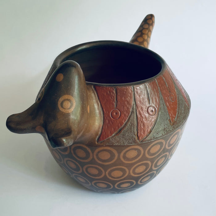 Burnished Clay Armadillo Shaped Bowl